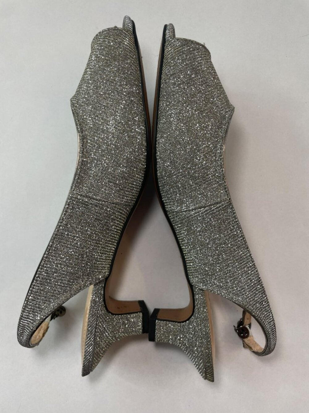 J. Renee Jenvey Silver Metallic Sling Back Sandals Sz 10WW MSRP$110 DEFECT NEW - Picture 7 of 12